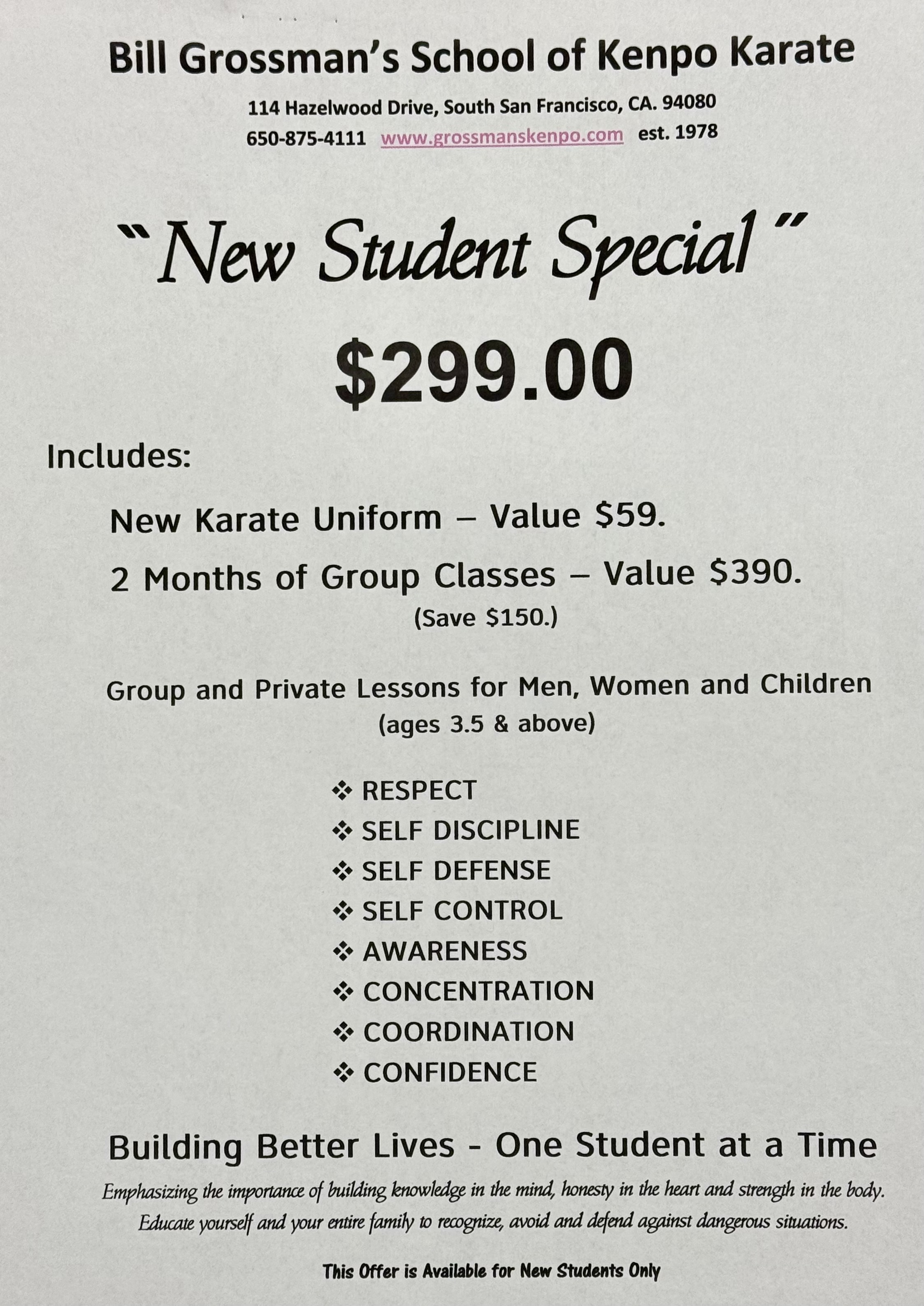 Bill Grossman's School of Kenpo Karate